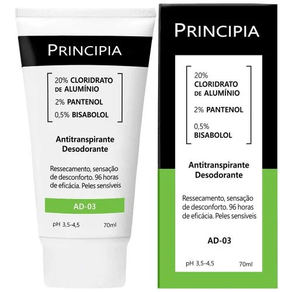 Principia Antitranspirante AD-03 20- + 2- + 0.5- Creme - Bisnaga com 70mL 1